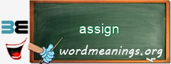 WordMeaning blackboard for assign